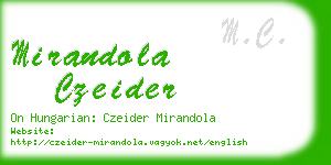 mirandola czeider business card